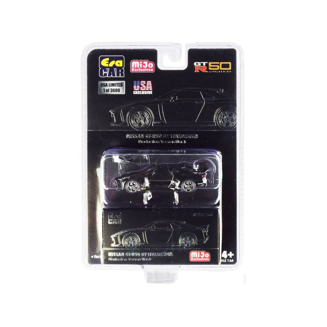 Nissan GT-R50 by Italdesign Black with Dark Gray Wheels Limited Edition to 3600 pieces 1/64 Diecast Model Car by Era Car-Era Car-ModelCars.com