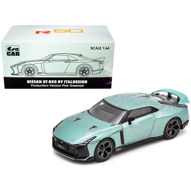 Nissan GT-R50 by Italdesign Pink Greenish 1/64 Diecast Model Car by Era Car-Era Car-ModelCars.com