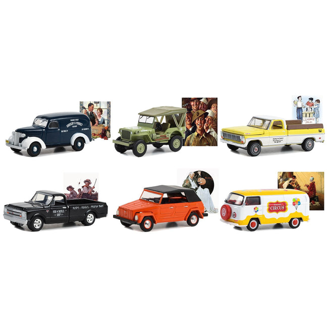 "Norman Rockwell" Set of 6 pieces Series 5 1/64 Diecast Model Cars by Greenlight - Greenlight - ModelCars.com