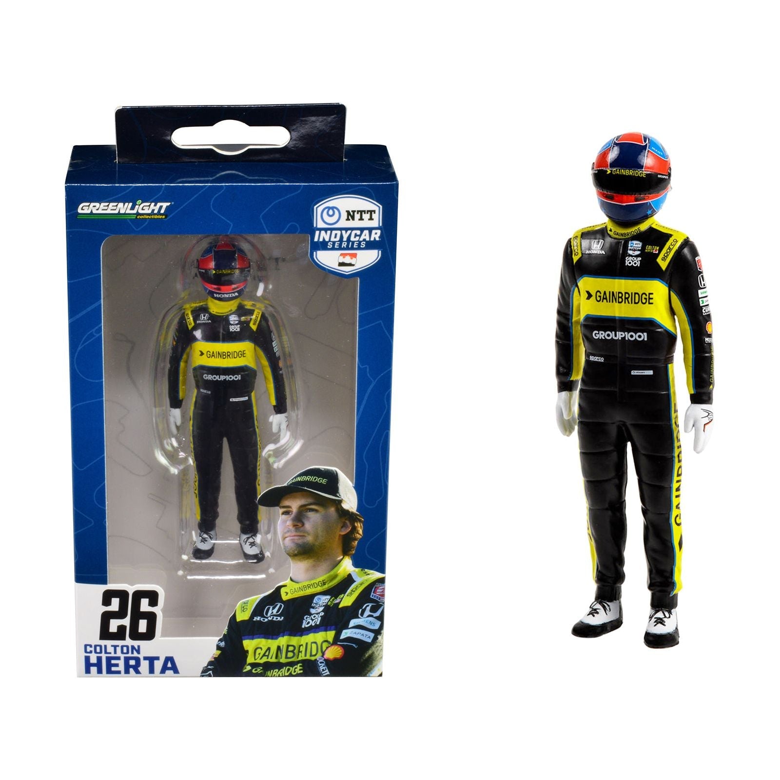 "NTT IndyCar Series" 26 Colton Herta Driver Figure "Gainbridge - Andretti Autosport" for 1/18 Scale Models by Greenlight - Greenlight - ModelCars.com