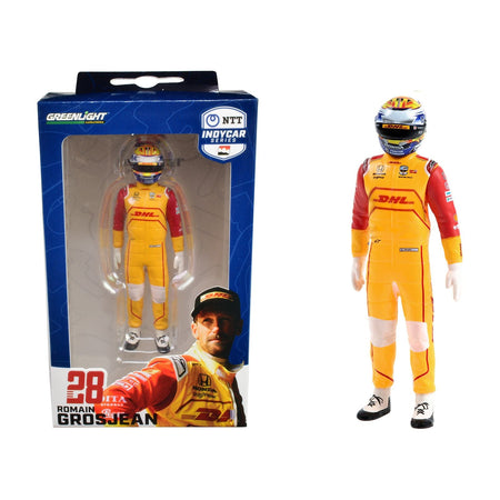 "NTT IndyCar Series" 28 Romain Grosjean Driver Figure "DHL - Andretti Autosport" for 1/18 Scale Models by Greenlight - Greenlight - ModelCars.com