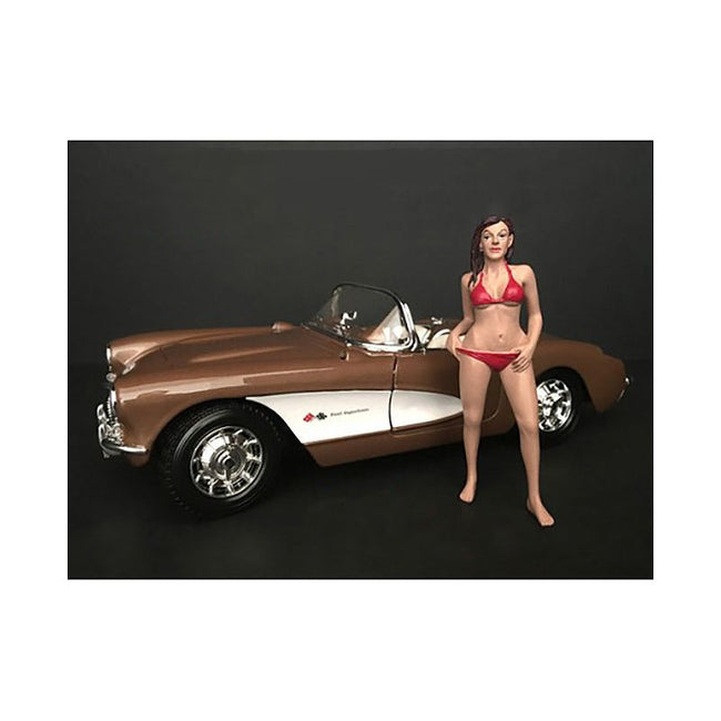October Bikini Calendar Girl Figurine for 1/24 Scale Models by American Diorama-American Diorama-ModelCars.com
