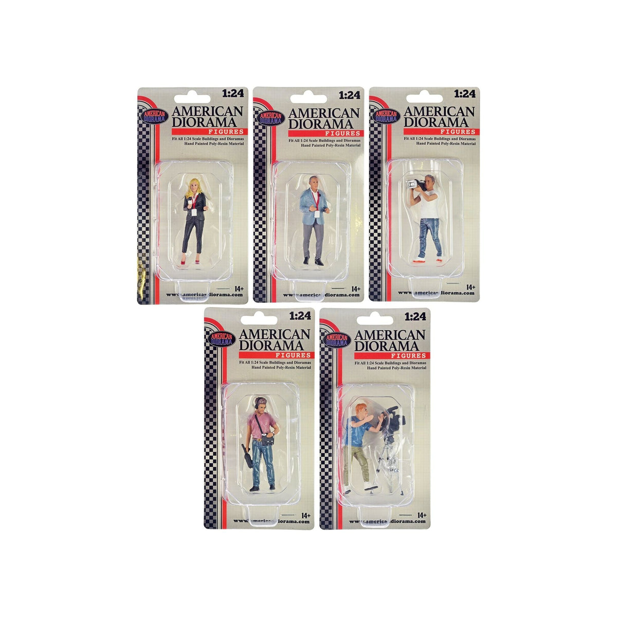 "On-Air" 6 piece Figures and Accessory Set for 1/24 Scale Models by American Diorama-American Diorama-ModelCars.com