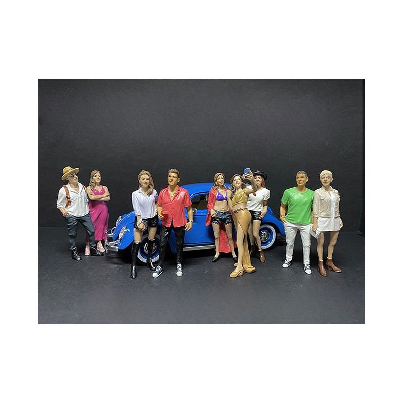 "Partygoers" 9 piece Figurine Set for 1/24 Scale Models by American Diorama - American Diorama - ModelCars.com