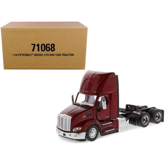 Peterbilt 579 Day Cab Truck Tractor Legendary Red "Transport Series" 1/50 Diecast Model by Diecast Masters-Diecast Masters-ModelCars.com