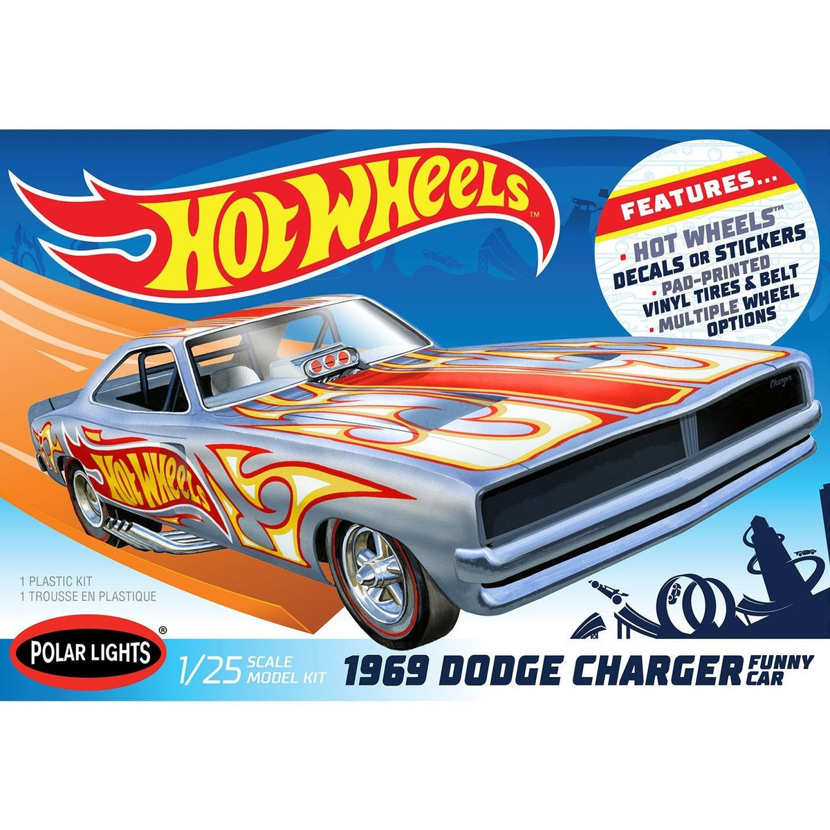 Polar Lights 1969 Dodge Charger Funny Car Hot Wheels 1/25 Scale Model Kit-Polar Lights-ModelCars.com