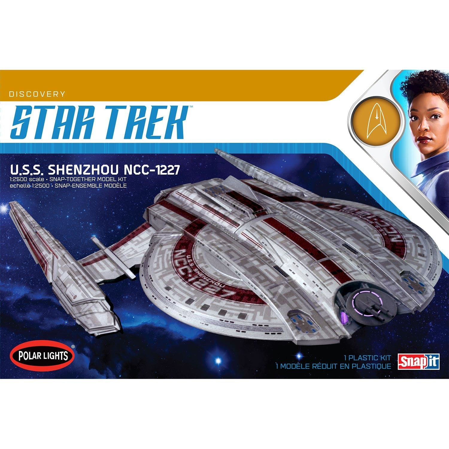 Polar Lights Star Trek Discovery U.S.S. Shenzhou 1:2500 Scale Snap Kit - Polar Lights - ModelCars.com