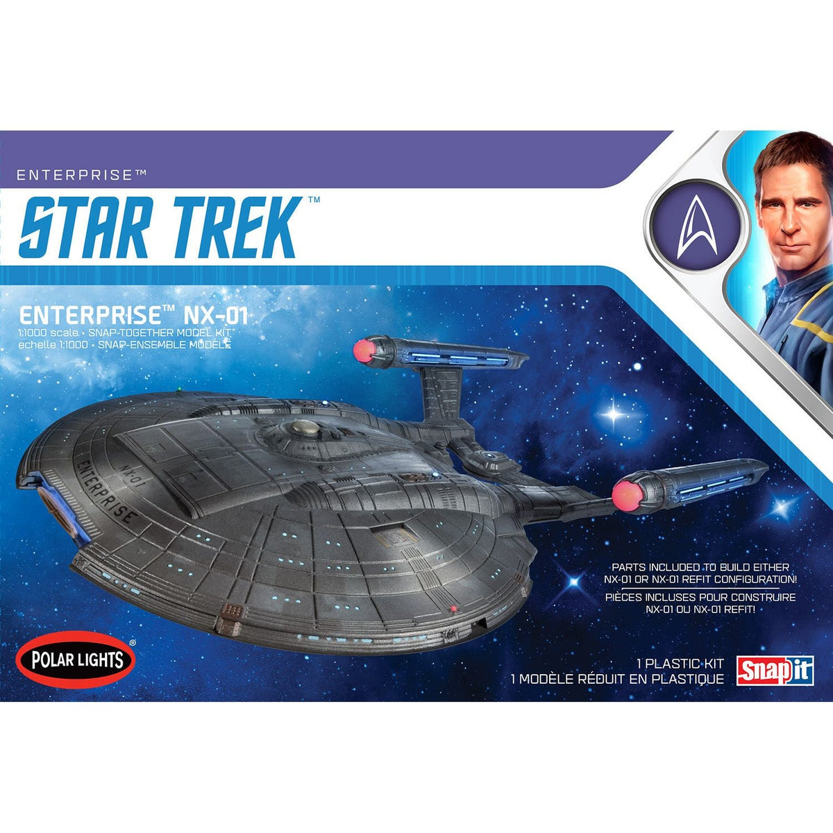 Polar Lights Star Trek NX - 01 Enterprise (Snap) 1:1000 Scale Model Kit - Polar Lights - ModelCars.com