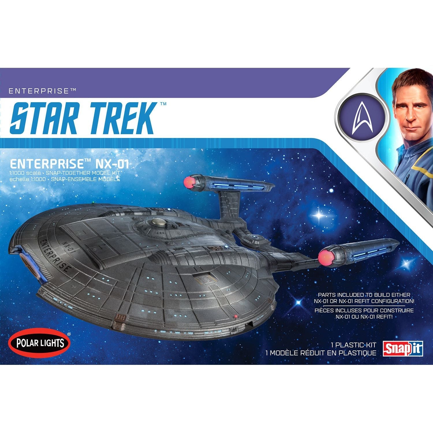 Polar Lights Star Trek NX - 01 Enterprise (Snap) 1:1000 Scale Model Kit - Polar Lights - ModelCars.com