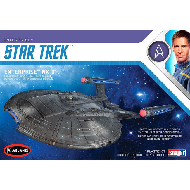 Polar Lights Star Trek NX - 01 Enterprise (Snap) 1:1000 Scale Model Kit - Polar Lights - ModelCars.com