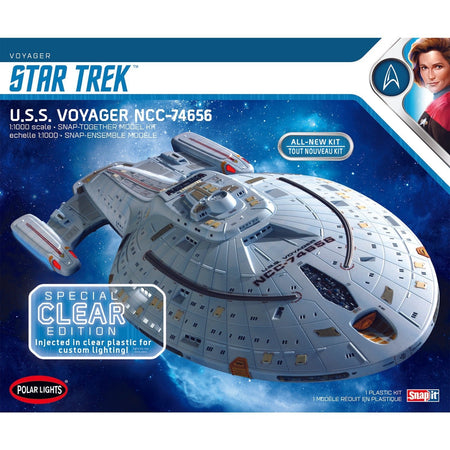 Polar Lights Star Trek U.S.S. Voyager Clear Edition (Snap) 1:1000 Scale Model Kit-Polar Lights-ModelCars.com