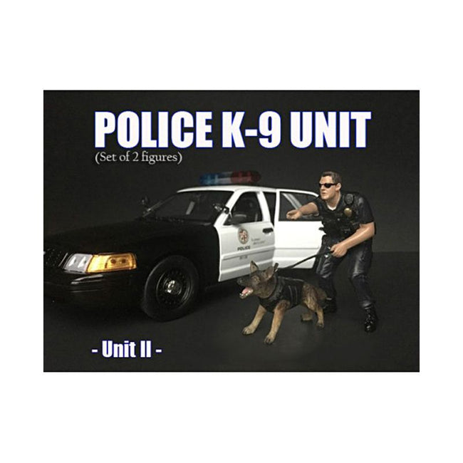 Police Officer Figure with K9 Dog Unit II for 1/18 Scale Models by American Diorama-American Diorama-ModelCars.com