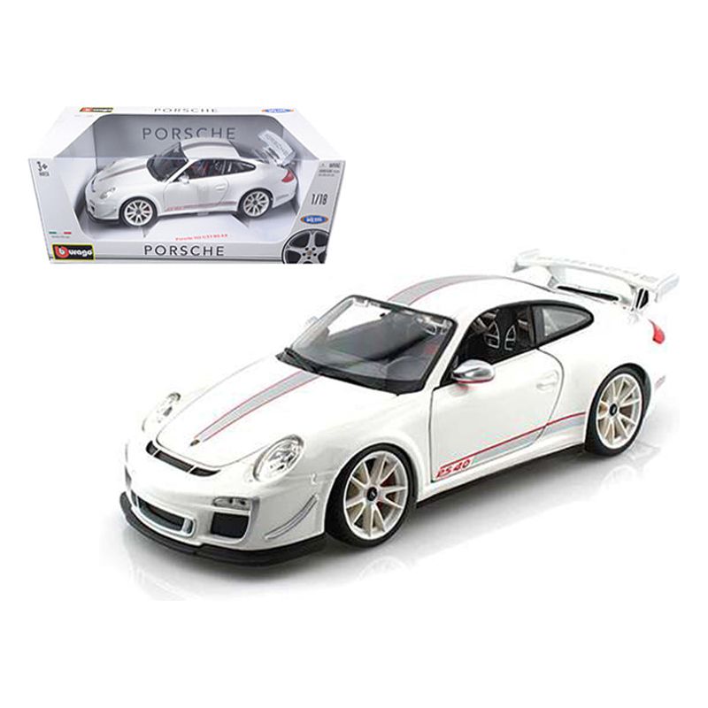 Porsche 911 GT3 RS 4.0 White 1/18 Diecast Car Model by Bburago - Bburago - ModelCars.com