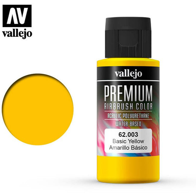 Premium Airbrush Color Vallejo Basic Yellow 62003 - Vallejo - ModelCars.com