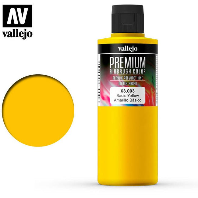 Premium Airbrush Color Vallejo Basic Yellow 63003 - Vallejo - ModelCars.com