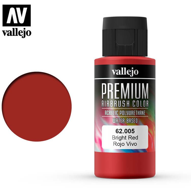 Premium Airbrush Color Vallejo Bright Red 62005 - Vallejo - ModelCars.com