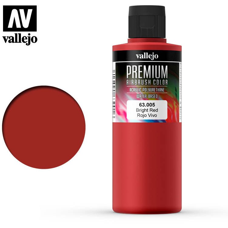 Premium Airbrush Color Vallejo Bright Red 63005 - Vallejo - ModelCars.com