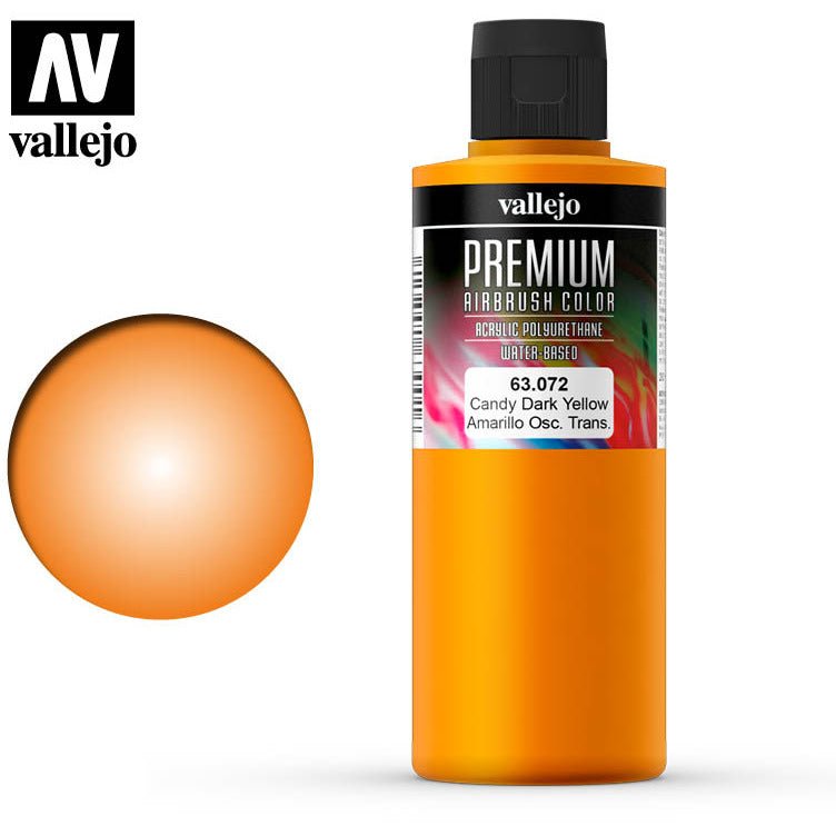Premium Airbrush Color Vallejo Candy Dark Yellow 63072 - Vallejo - ModelCars.com