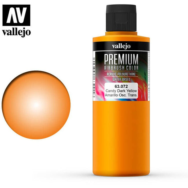 Premium Airbrush Color Vallejo Candy Dark Yellow 63072 - Vallejo - ModelCars.com