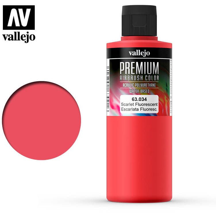 Premium Airbrush Color Vallejo Escarlet Fluorescent 62034 - Vallejo - ModelCars.com