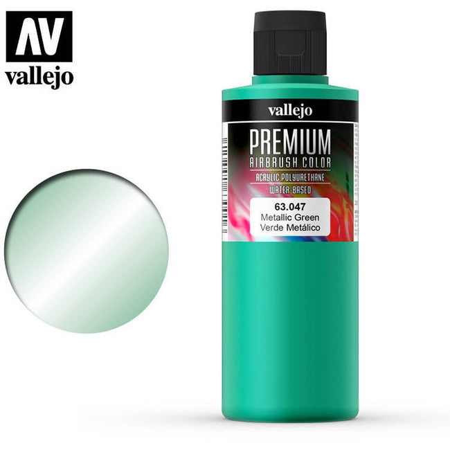 Premium Airbrush Color Vallejo Metallic Green 63047 - Vallejo - ModelCars.com
