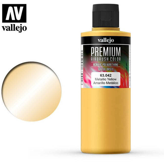 Premium Airbrush Color Vallejo Metallic Yellow 62042 - Vallejo - ModelCars.com