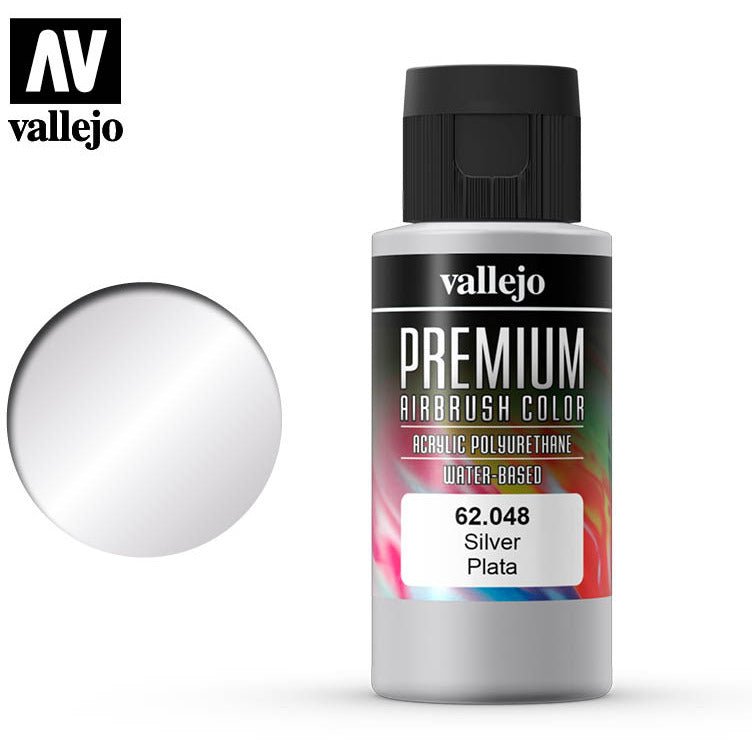 Premium Airbrush Color Vallejo Silver 62048 - Vallejo - ModelCars.com