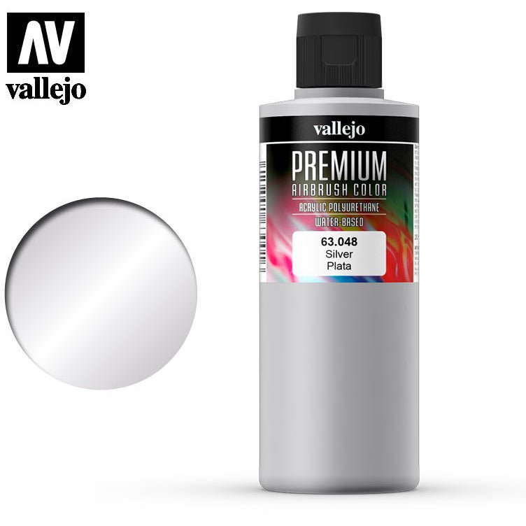Premium Airbrush Color Vallejo Silver 63048 - Vallejo - ModelCars.com