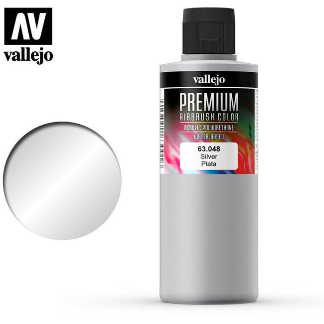 Premium Airbrush Color Vallejo Silver 63048 - Vallejo - ModelCars.com