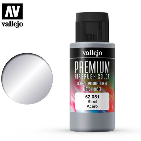 Premium Airbrush Color Vallejo Steel 62051 - Vallejo - ModelCars.com