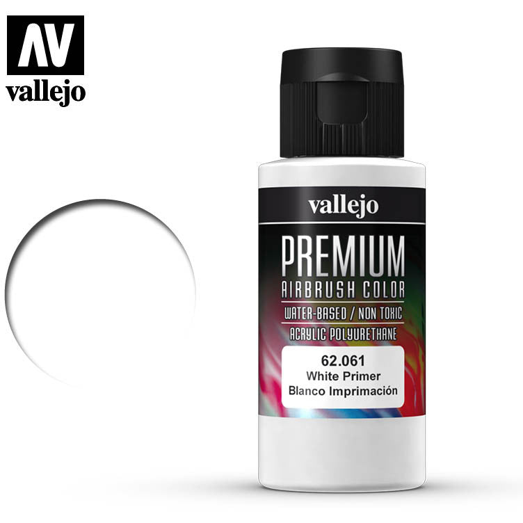 Premium Airbrush Color Vallejo White Primer 62061 - Vallejo - ModelCars.com