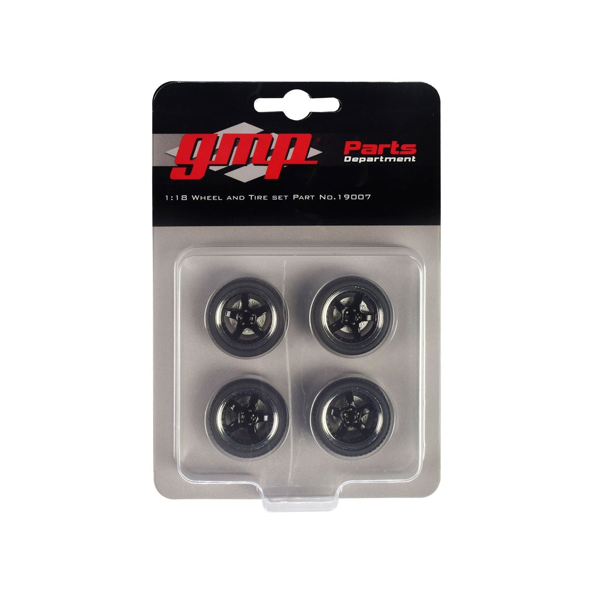 Pro Touring 5-Spoke Wheel & Tire Set of 4 pieces from "1969 Chevrolet Camaro RS" 1/18 by GMP-GMP-ModelCars.com