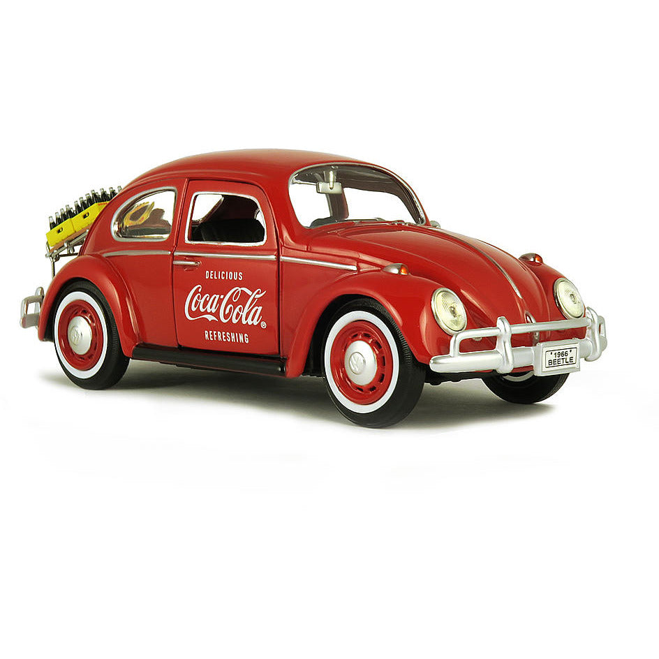 Motor City Classics 1:43 1966 VW Beetle with Rear Luggage Rack with 2 Bottle Cases
