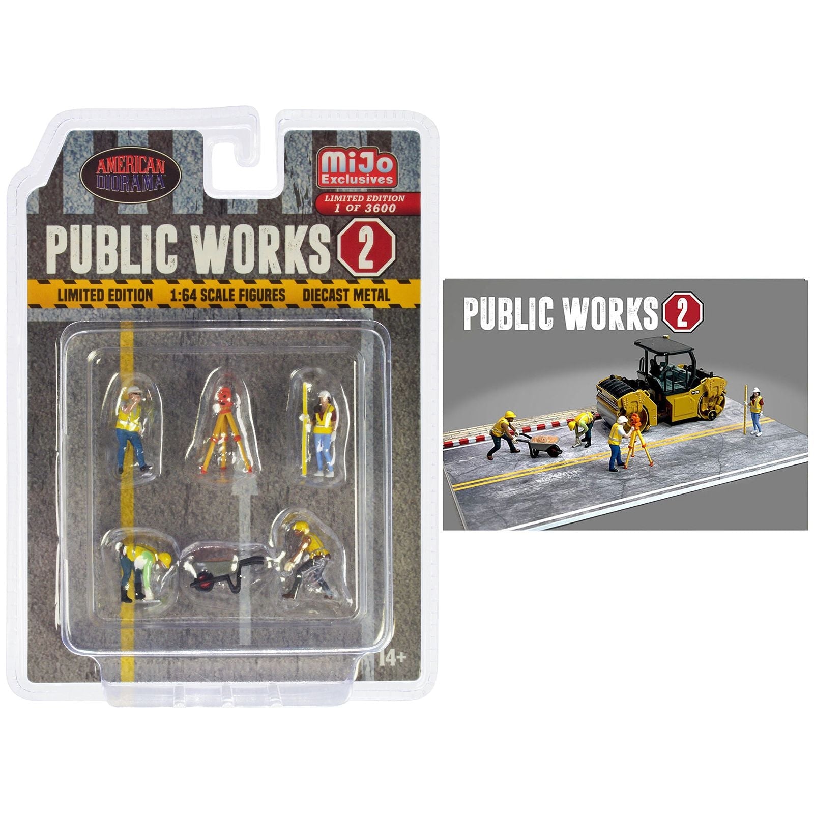 "Public Works 2" 6 piece Diecast Figure Set (4 Figures 1 camera 1 wheelbarrow) Limited Edition to 3600 pieces Worldwide for 1/64 scale models by American Diorama - American Diorama - ModelCars.com