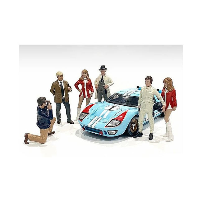 "Race Day 2" 6 piece Figurine Set for 1/24 Scale Models by American Diorama - American Diorama - ModelCars.com
