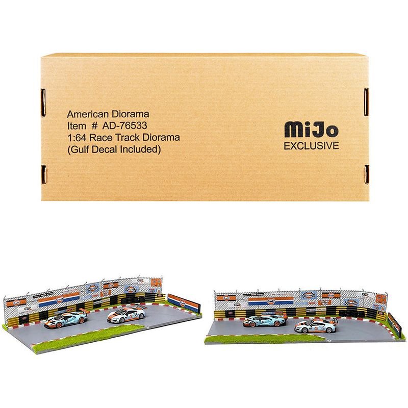 "Race Track Gulf Oil" Diorama with Decals for 1/64 Scale Models by American Diorama - American Diorama - ModelCars.com