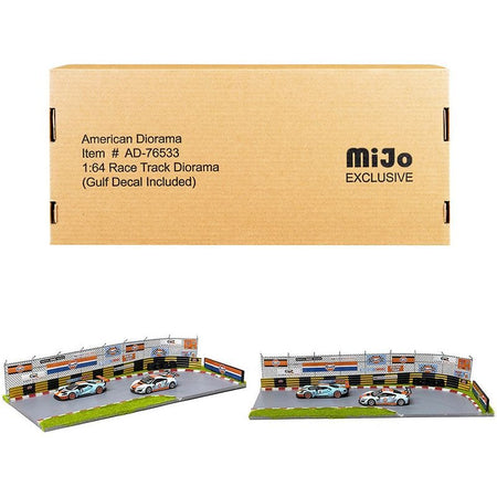 "Race Track Gulf Oil" Diorama with Decals for 1/64 Scale Models by American Diorama - American Diorama - ModelCars.com