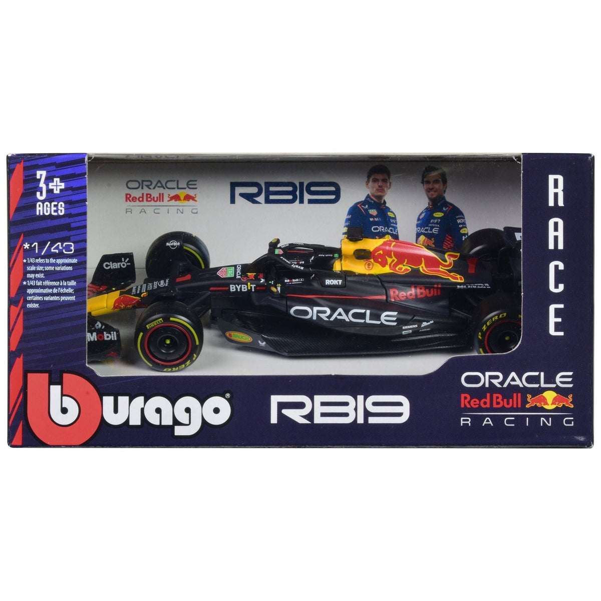 Red Bull Racing RB19 1 Max Verstappen "Oracle" Formula One F1 World Championship (2023) "Race" Series 1/43 Diecast Model Car by Bburago-Bburago-ModelCars.com
