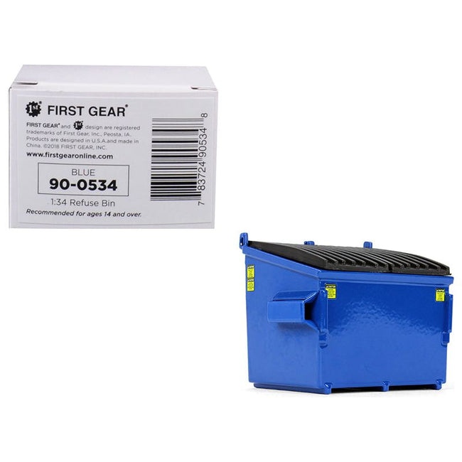 Refuse Trash Bin Blue 1/34 Diecast Model by First Gear - First Gear - ModelCars.com