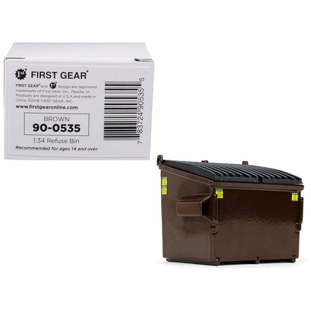 Refuse Trash Bin Brown 1/34 Diecast Model by First Gear-First Gear-ModelCars.com
