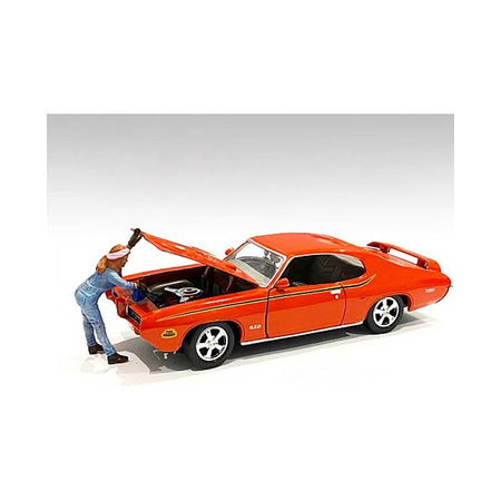 Retro Female Mechanic II Figurine for 1/18 Scale Models by American Diorama - American Diorama - ModelCars.com