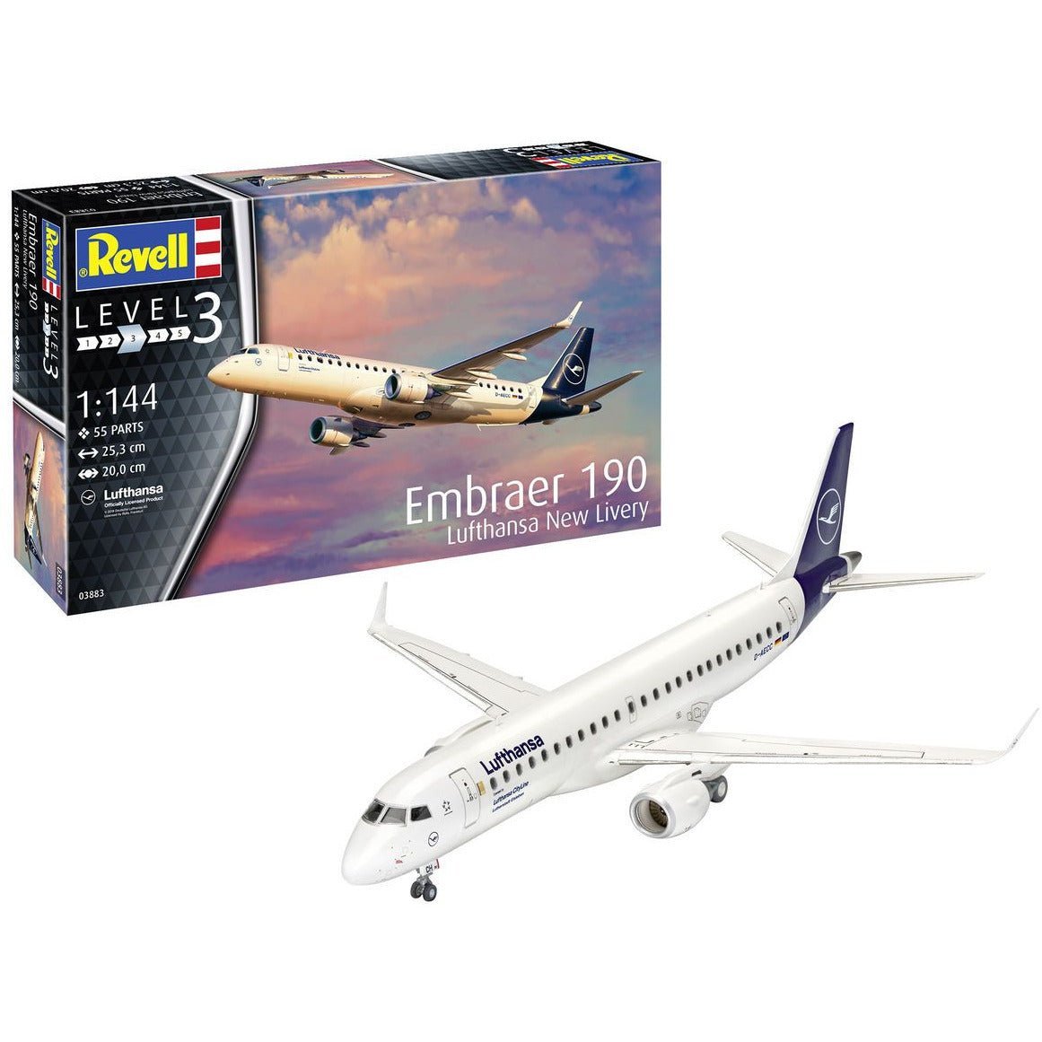 Revell of Germany 1/44 Embraer 190 Lufthansa New Livery-Revell-ModelCars.com