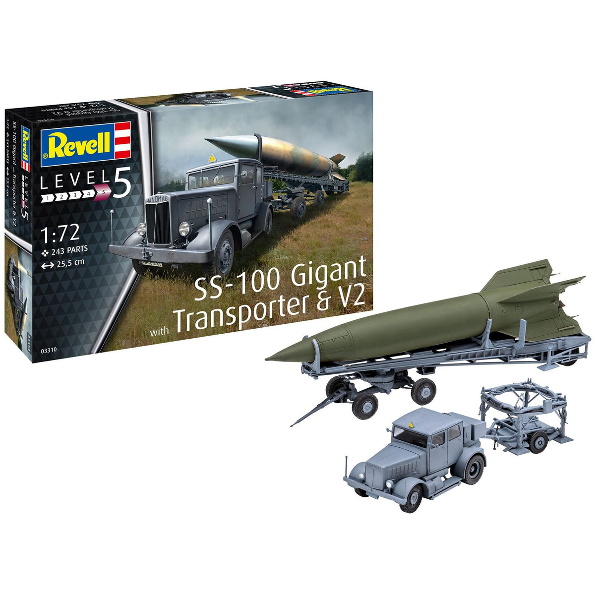 Revell of Germany 1/72 SS - 100 Gigant + Transporter + V2 - Revell - ModelCars.com