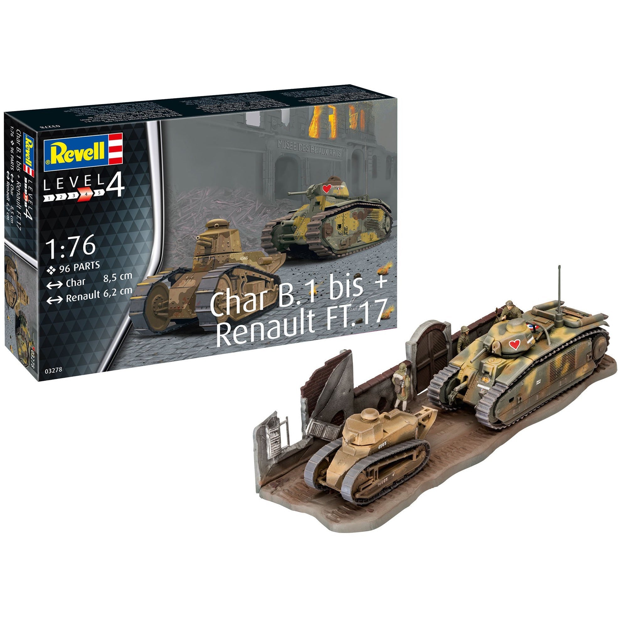 Revell of Germany 1/76 Char. B.1 bis & Renault FT.17 - Revell - ModelCars.com