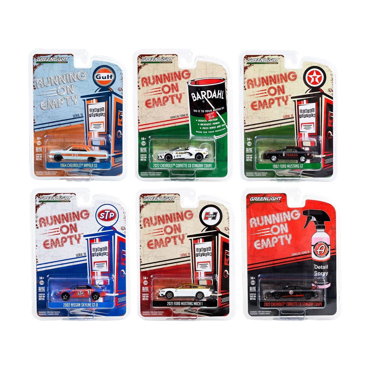 "Running on Empty" 6 piece Set Series 15 1/64 Diecast Model Cars by Greenlight-Greenlight-ModelCars.com