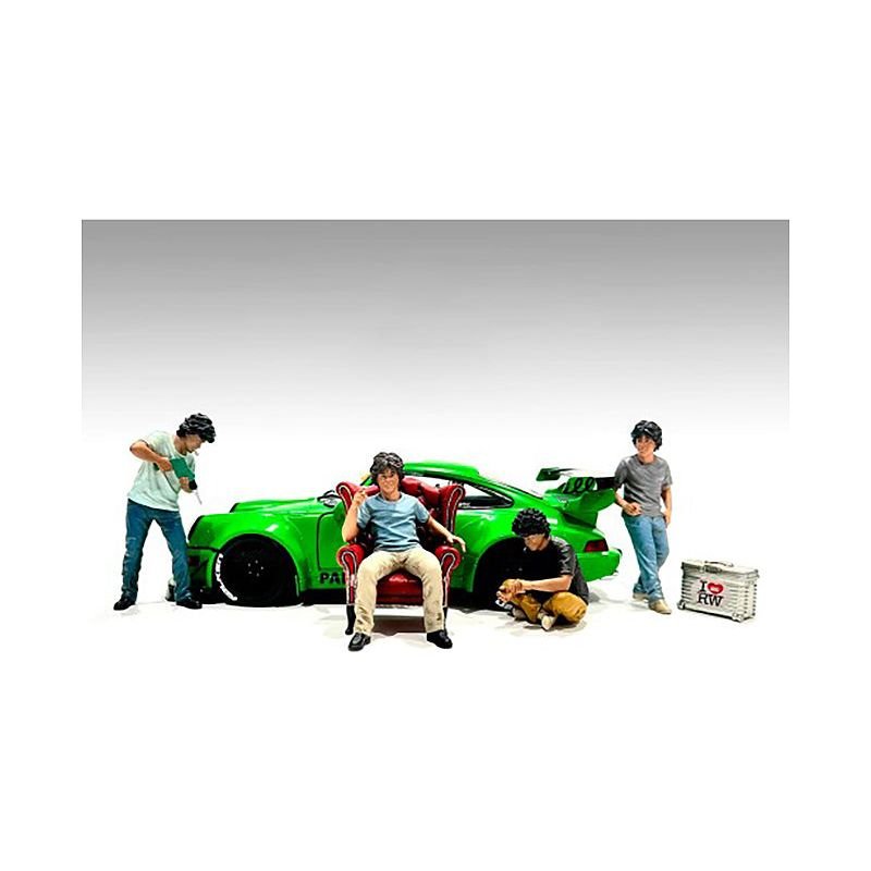 "RWB Legend Akira Nakai" 6 piece Figures and Accessories for 1/18 Scale Models by American Diorama - American Diorama - ModelCars.com