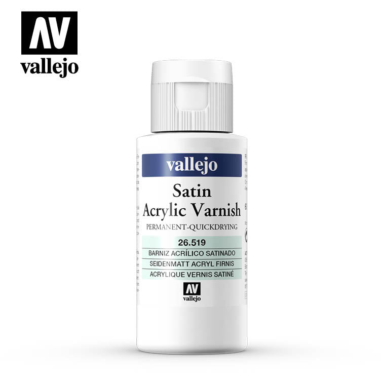 Satin Acrylic Varnish permanent, quick drying, by Vallejo.