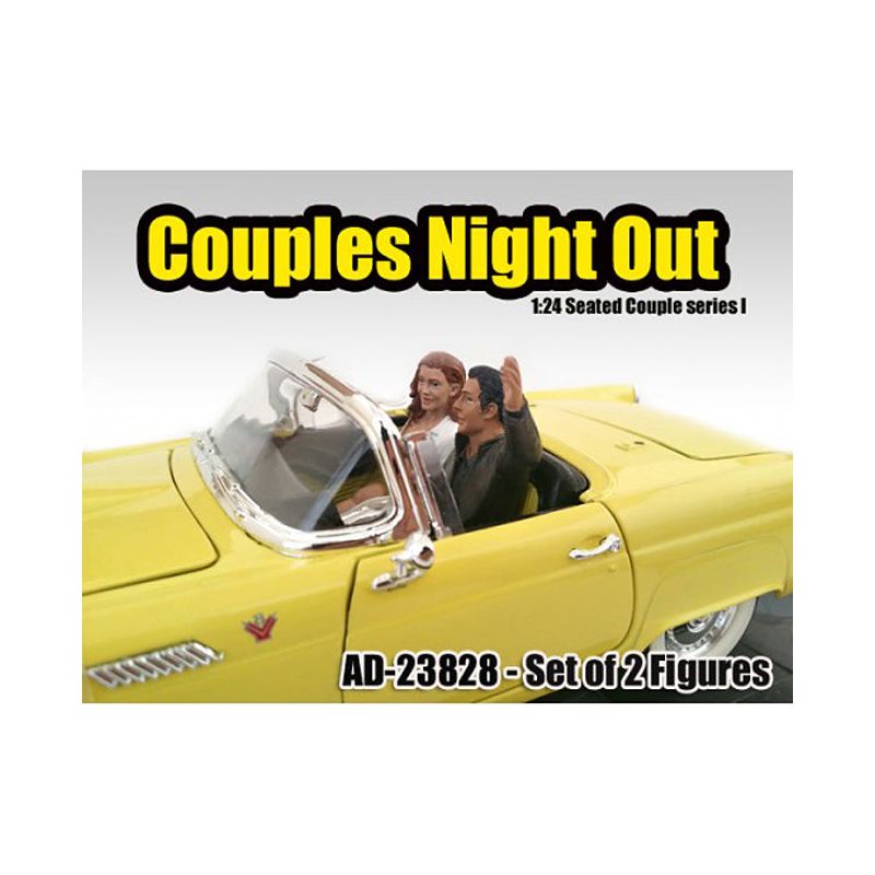 Seated Couple 2 piece Figurine Set Release I for 1/24 Scale Models by American Diorama-American Diorama-ModelCars.com