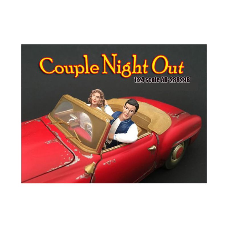 Seated Couple 2 piece Figurine Set Release II for 1/24 Scale Models by American Diorama-American Diorama-ModelCars.com