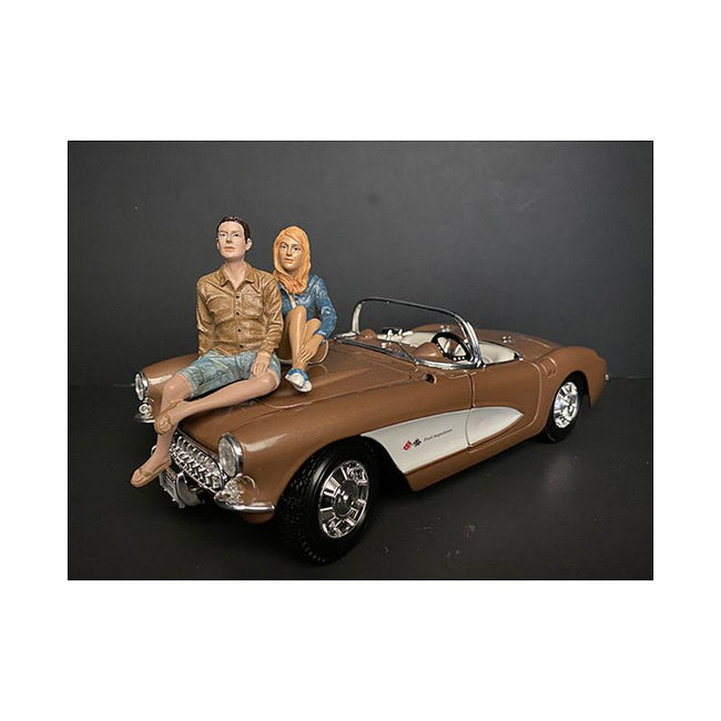 Seated Couple Release III, 2 piece Figurine Set for 1/18 Scale Models by American Diorama-American Diorama-ModelCars.com